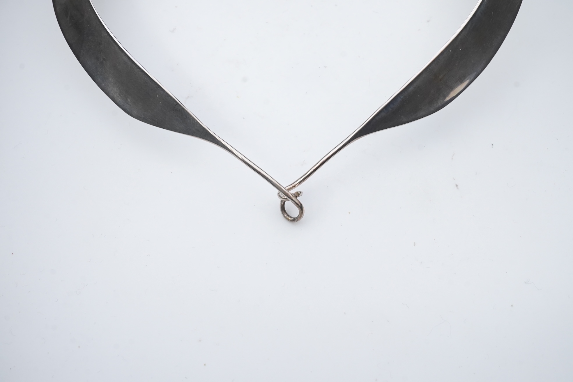 Vivianna Torun Bülow-Hübe for Georg Jensen, a silver and smoky quartz set drop pendant necklace, Denmark